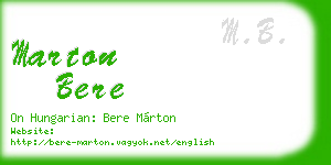 marton bere business card