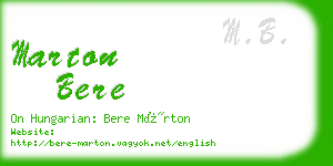 marton bere business card